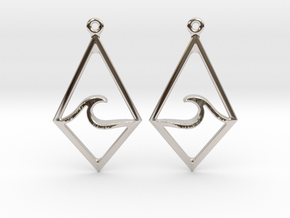 Wave Tie Translucent - Drop Earrings in Rhodium Plated Brass