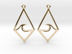 Wave Tie Translucent - Drop Earrings in 9K Yellow Gold 