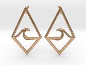 Wave Tie Translucent - Post Earrings in Natural Bronze