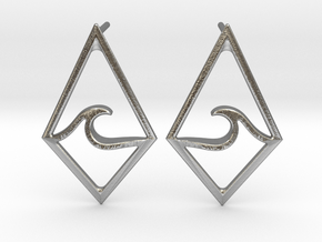 Wave Tie Translucent - Post Earrings in Natural Silver