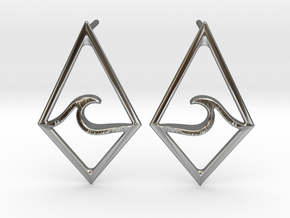 Wave Tie Translucent - Post Earrings in Fine Detail Polished Silver