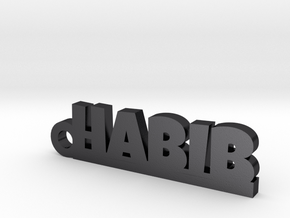 HABIB_keychain_Lucky in Polished and Bronzed Black Steel
