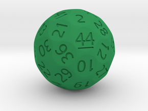 d44 Sphere Dice (Regular Edition) in Green Processed Versatile Plastic