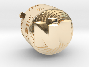 N64 Start Button in Plated Brass (Gold/Rhodium) in Vermeil: Small
