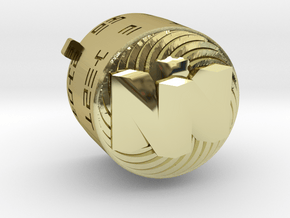 N64 Start Button in Plated Brass (Gold/Rhodium) in 18k Gold Plated Brass: Small