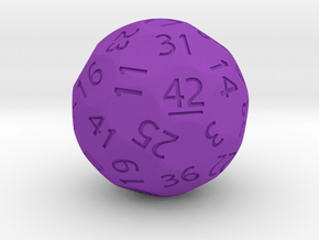 d42 Sphere Dice (Regular Edition) in Purple Smooth Versatile Plastic