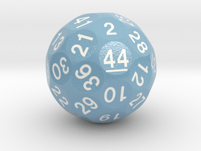 d44 Sphere Dice "Digit of Death" (Flat Blue) in Smooth Full Color Nylon 12 (MJF)