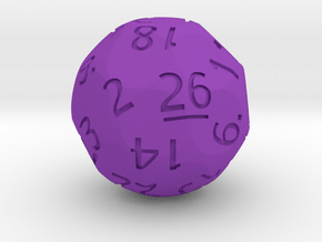 d26 Sphere Dice (Regular Edition) in Purple Processed Versatile Plastic