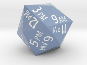 d24 Time of Day Dice (12-Hour) in Smooth Full Color Nylon 12 (MJF)