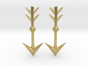 Arrow II - Post Earrings in Natural Brass