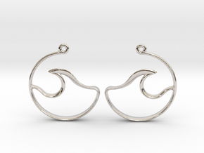 Wave Amulet I - Drop Earrings in Rhodium Plated Brass
