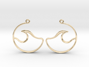 Wave Amulet I - Drop Earrings in 14K Yellow Gold