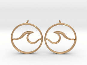 Wave Amulet II (full circle) - Post Earrings in Natural Bronze