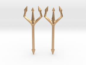 Trident - Post Earrings in Natural Bronze