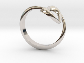 Show the love: Heart Ring in Rhodium Plated Brass: 5.5 / 50.25