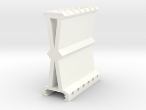 Type X1 Picatinny Riser (2.75" Rise) (6-Slots) in White Smooth Versatile Plastic