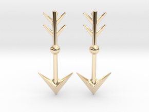 Arrow II - Post Earrings in 14k Gold Plated Brass