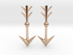 Arrow II - Post Earrings in 9K Rose Gold 