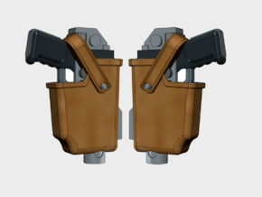 20x Snap Holstered: Combat Pistols (L&R) in Tan Fine Detail Plastic