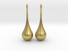 Waterdrop - Drop Earrings in Natural Brass