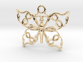 Butterfly pendant with Celtic flair in .925 in 14K Yellow Gold