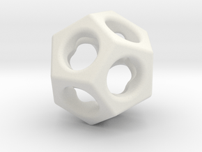 Dodecahedron - thick web in White Natural Versatile Plastic