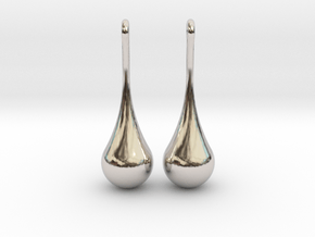 Waterdrop - Drop Earrings in Rhodium Plated Brass