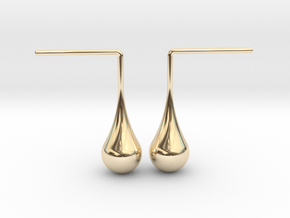 Waterdrop - Post Earrings in 14k Gold Plated Brass