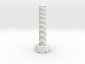 M8 x 1.25mm x 40mm Bolt in White Natural Versatile Plastic