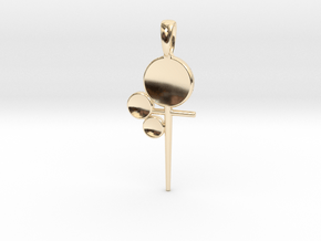 Triple Discus in 14k Gold Plated Brass