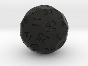 d42 Sphere Dice (Regular Edition) in Black Smooth Versatile Plastic