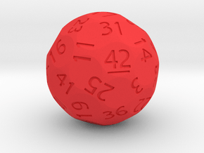 d42 Sphere Dice (Regular Edition) in Red Smooth Versatile Plastic