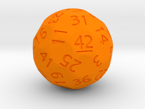 d42 Sphere Dice (Regular Edition) in Orange Smooth Versatile Plastic