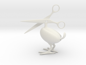 Scissor Bird in White Natural Versatile Plastic