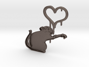 Banksy Rat in Polished Bronzed Silver Steel