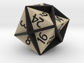 d24 Crossed Cube in Natural Full Color Sandstone