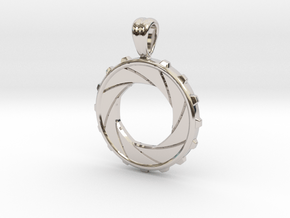 Diaphragm [pendant] in Rhodium Plated Brass