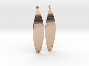 Surfboard - Drop Earrings in 9K Rose Gold 