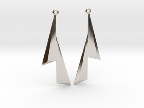 Sails - Drop Earrings in Rhodium Plated Brass