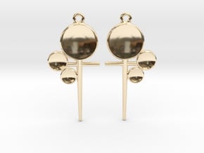 Triple Discus - Drop Earrings in 14k Gold Plated Brass
