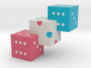 d6 Conjoined dice in Matte High Definition Full Color