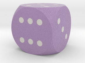 d6 Sphere Dice "Electric Six" (pips) in Natural Full Color Nylon 12 (MJF)