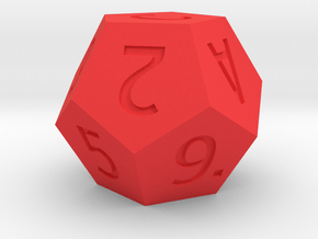 The Hexadecimalist's dC [d12] in Red Processed Versatile Plastic