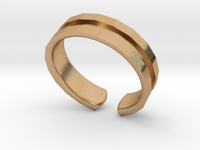 Faceted ring in Polished Bronze