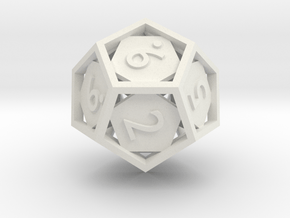 Open 12-sided Die in White Natural Versatile Plastic