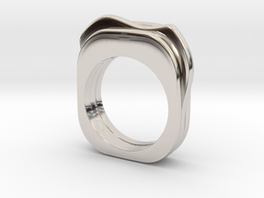 Trio of thin rings in Rhodium Plated Brass: 5.5 / 50.25