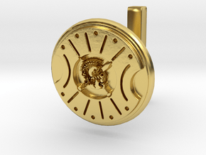 Cufflink of Mars' shield of arms in Polished Brass