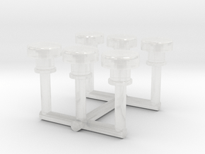 1/100 IJN mushroom type ventilator v2 set 6pcs in Clear Ultra Fine Detail Plastic