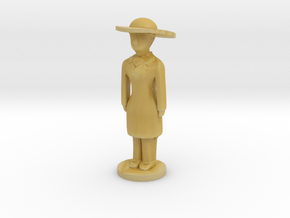 Lady with green floppy hat in Tan Fine Detail Plastic