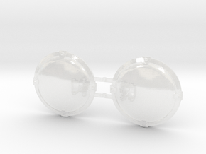 Four Point - Round Power Shields (L&R) in Clear Ultra Fine Detail Plastic: Small